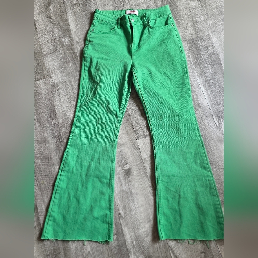 Wrangler Bright Green Flare Jeans